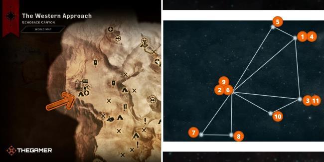 Dragon Age Inquisition Astrariums, Toth - Griffon Wing Keep (location on left, solution on right) (3)